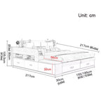 Hidden Compartment Lift-Up Storage Bookshelf Platform Bed