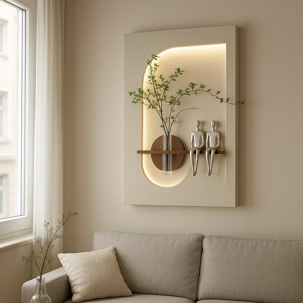 Spiral Sprout LED Backlit Wall Flower Shelf