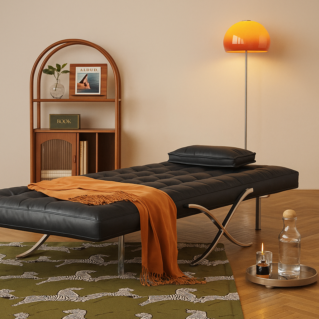Italian Design Foldable Leather Convertible Sofa Bed