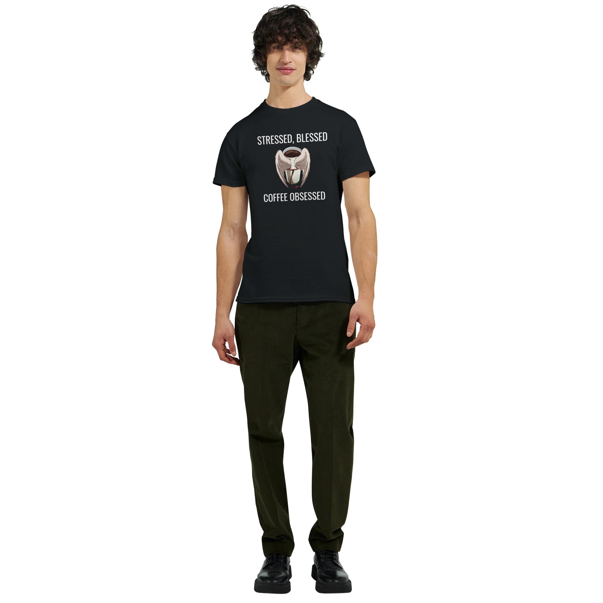 Stressed Blessed & Coffee Obsessed Cotton T-Shirt