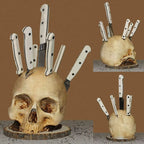 Gothic Skull Knife Organizer Holder