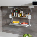 Kitchen Organizer Double Layer Pull Down Storage Rack