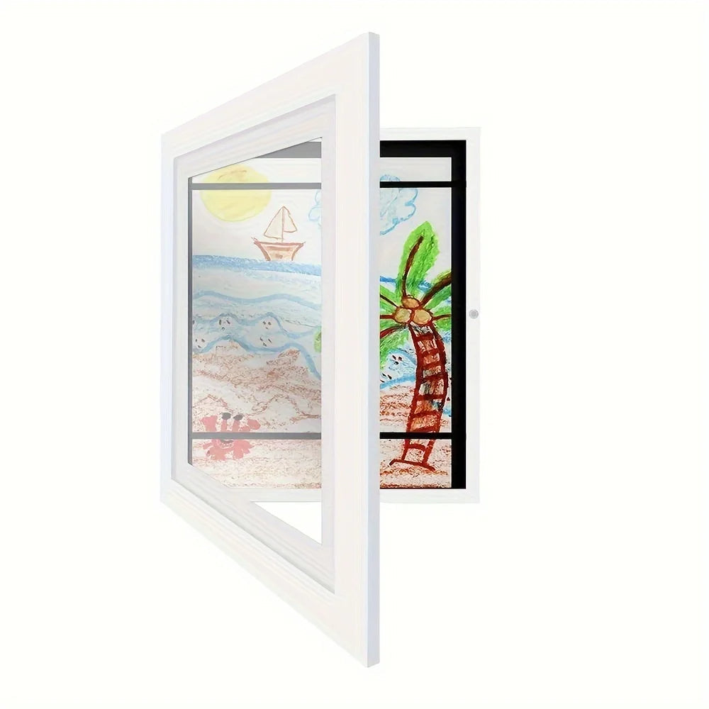Magnetic Wooden Kids Easy Open Art Frame