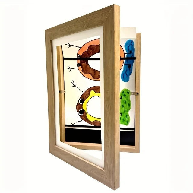 Magnetic Wooden Kids Easy Open Art Frame