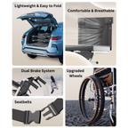 Easy Move Foldable Elderly Travel Wheelchair