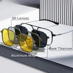 Pure Titanium Magnetic Clip-On Glasses