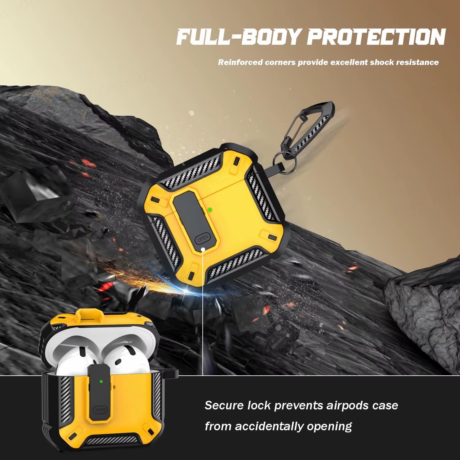Shock Shield Keychain AirPods Case