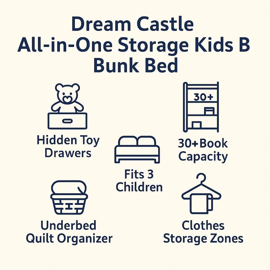 Dream Castle All-in-One Storage Kids Bunk Bed