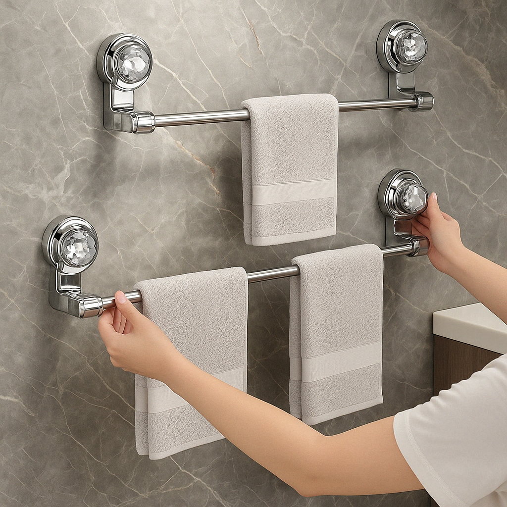 Stick & Store Suction Towel Storage Rack