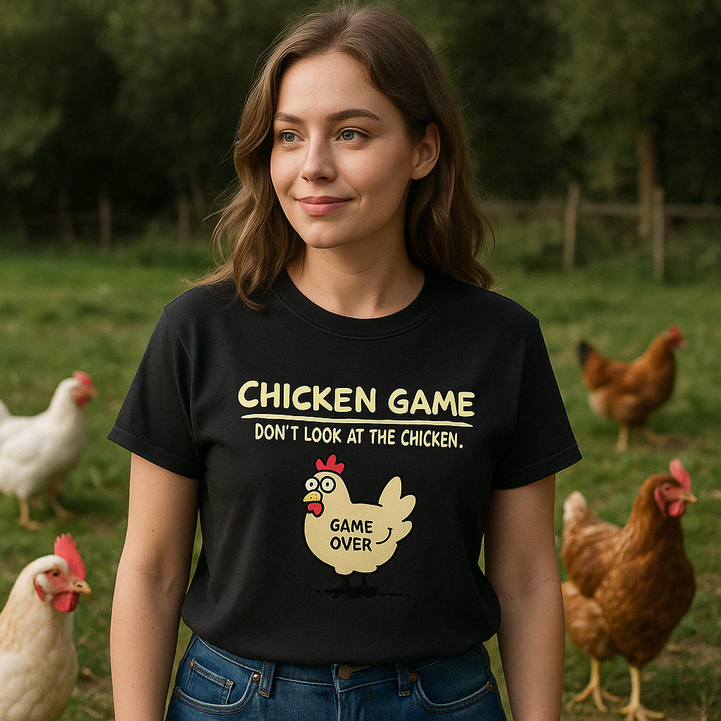 Don’t Look At The Chicken Game Funny T-Shirt