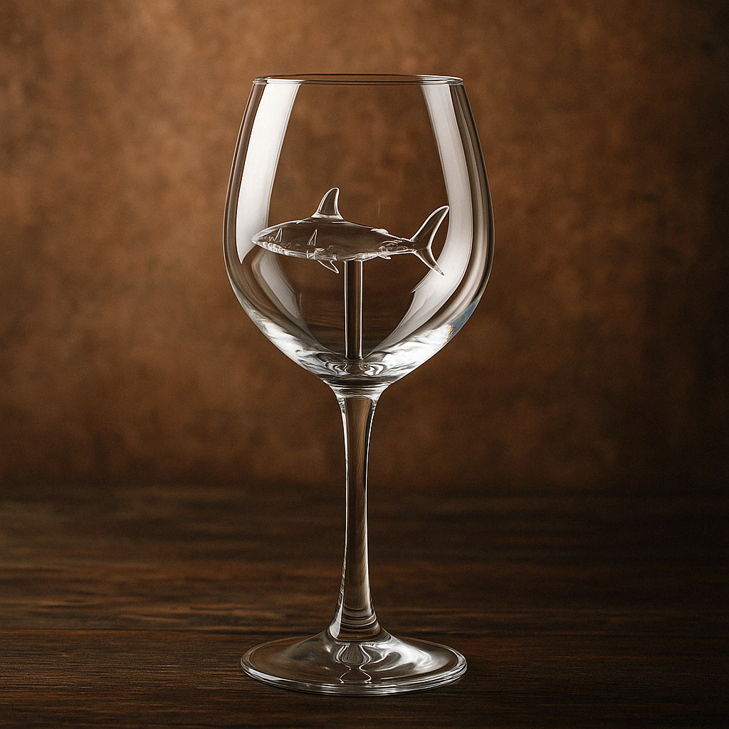 Built-in Shark Sea Wine Glasses