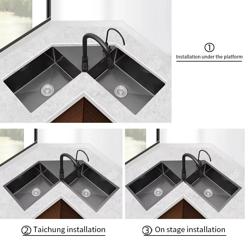 Duo Flow Elegant Corner Sink