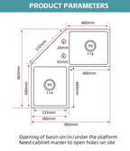 Duo Flow Elegant Corner Sink