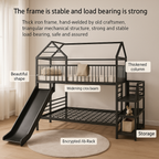Loft-Style House Roof Frame Playhouse Bunk Bed
