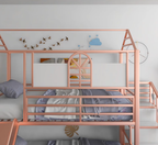 Loft-Style House Roof Frame Playhouse Bunk Bed