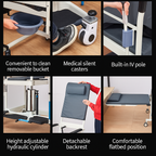 Height Adjustable Armrest Patient Transfer Mobility Chair