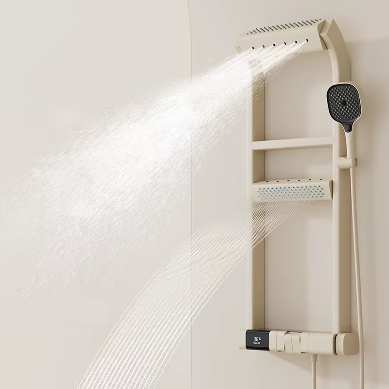 Modern LED Digital Display Thermostatic Piano Keys Shower Set