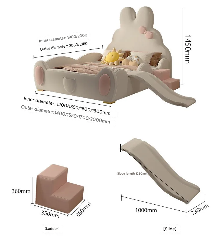 Jumpy Rabbit Cozy Kids Slide Bed