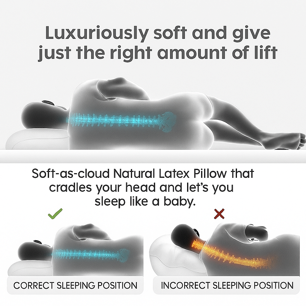 Pure Ergonomic Breathable Natural Latex Pillow