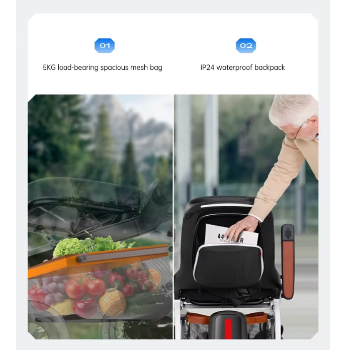 Climb Assist Lightweight Foldable Electric Mobility Wheelchair