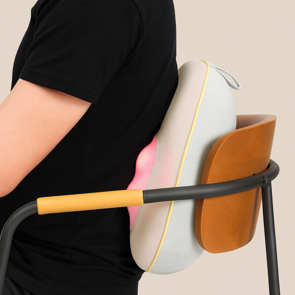 Ergonomic Back Support Heated Vibration Massager