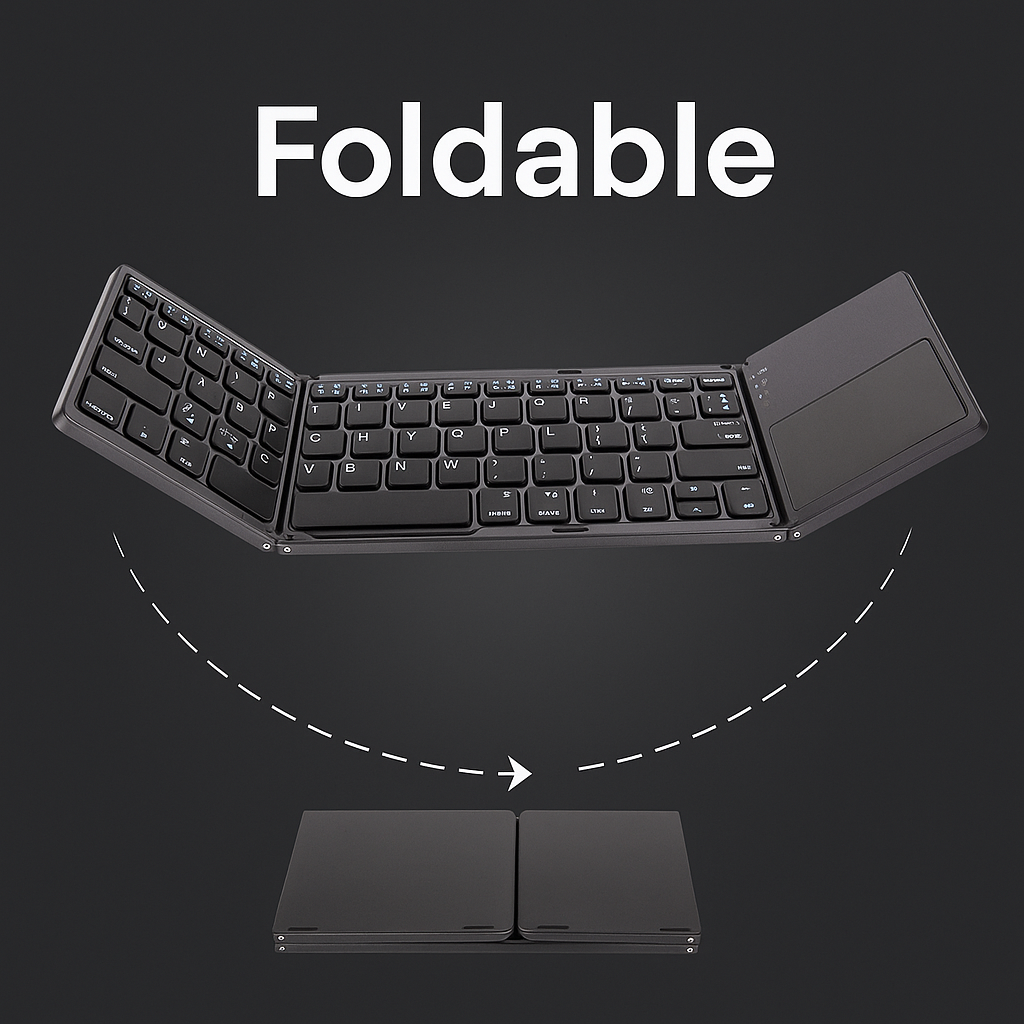 Universal Mini Foldable Wireless Keyboard with Touchpad