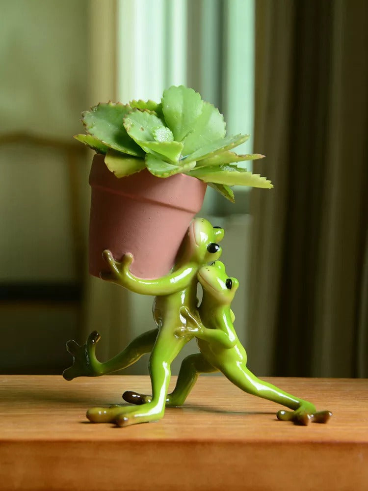 Resin Frog Fairy Flower Pot