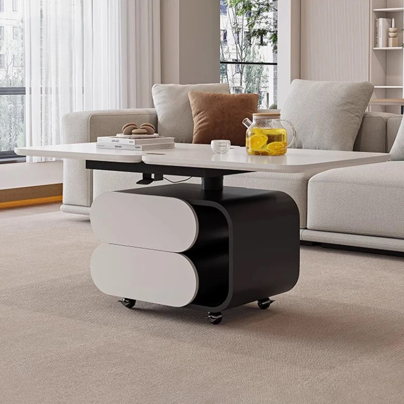 Modern Nordic Height Adjustable Hidden Drawers Coffee Table
