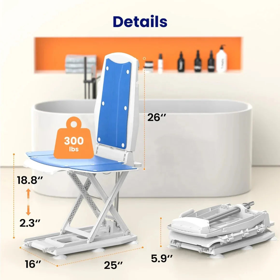 Medical Grade Foldable Electric Elderly Floor Lift Chair