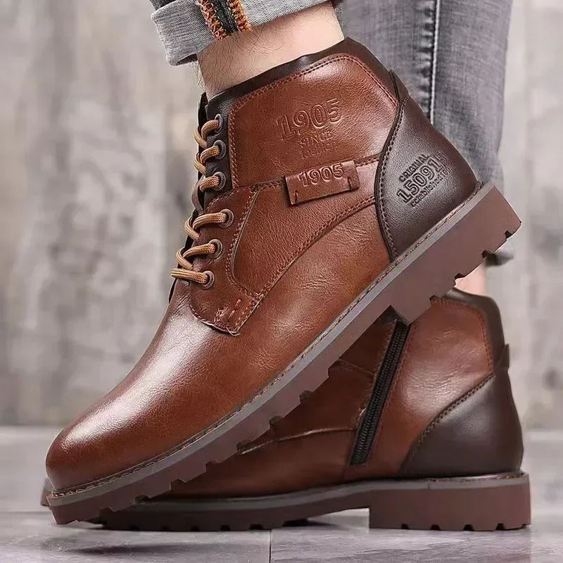 Fashion High-Cut Lace-up Vintage Style Men Winter Boots
