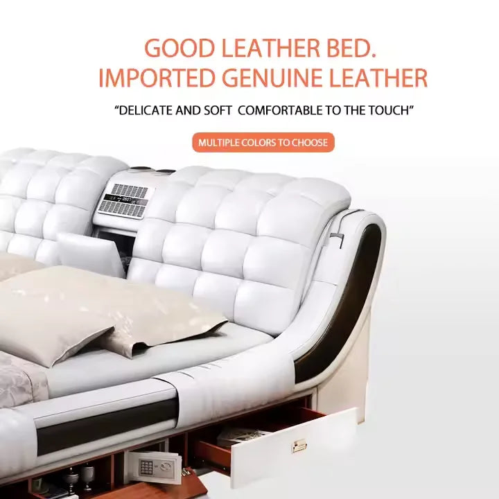 Ultimate Comfort Leather Smart Massager Bed