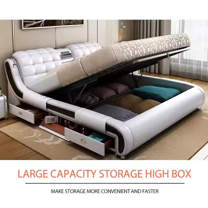 Ultimate Comfort Leather Smart Massager Bed