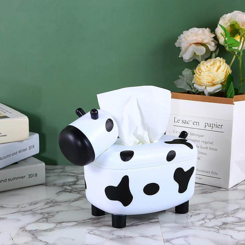 Cute Mini Cow Tissue Storage Toothpick Box