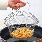 Multifunctional Stainless Steel Folding Deep Fry Drainer Basket