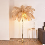 Icelandic Ostrich Feather Tree Lamp
