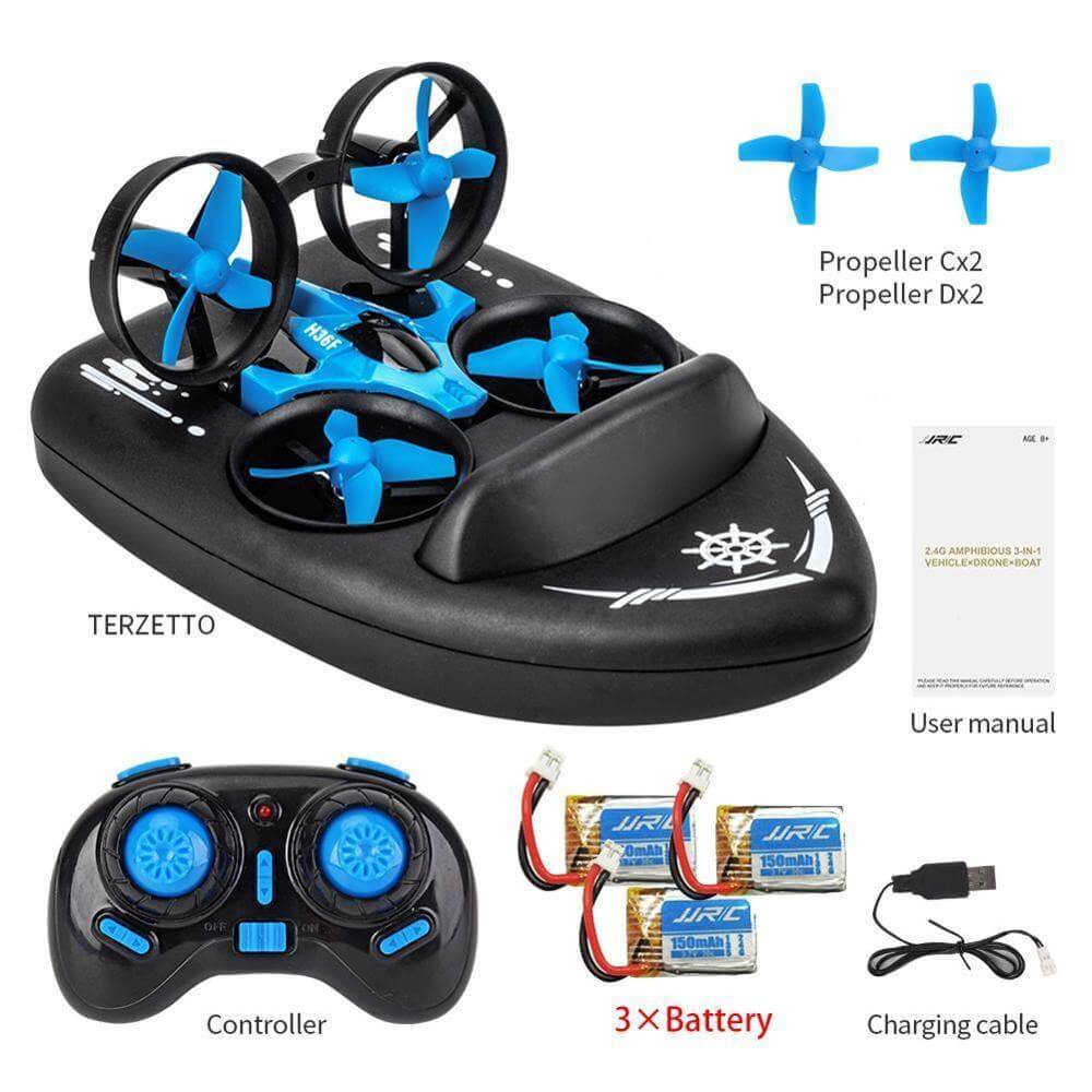Headless Water-Ground-Air Drone