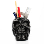 Resin Black Skull Makeup Organizer
