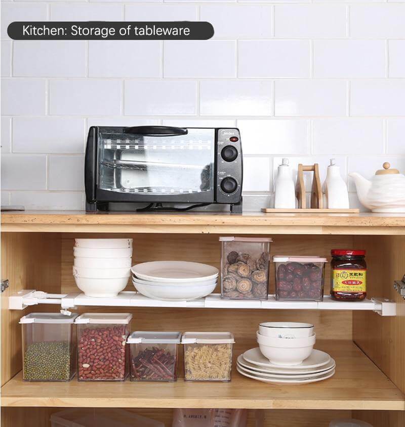 No-Drill Adjustable Kitchen Cabinet Organizer Rack
