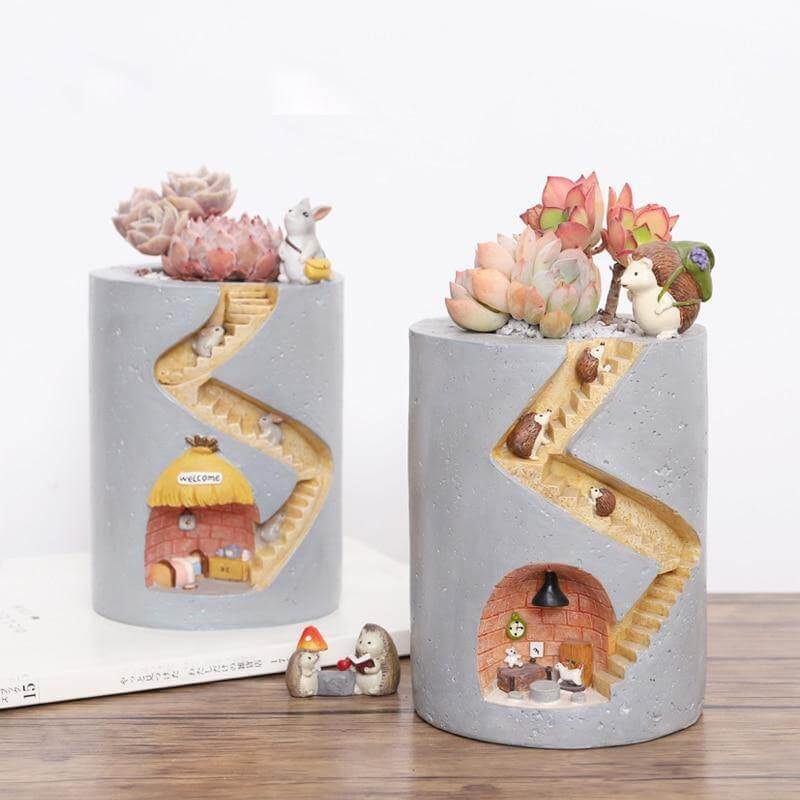Creative Cozy Minimal Animal Life Flower Pot