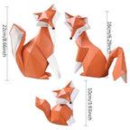 Nordic Geometric Abstract Fox Figurines