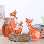 Nordic Geometric Abstract Fox Figurines