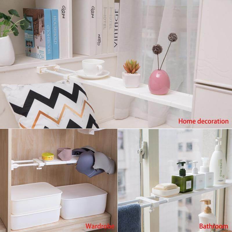No-Drill Adjustable Kitchen Cabinet Organizer Rack