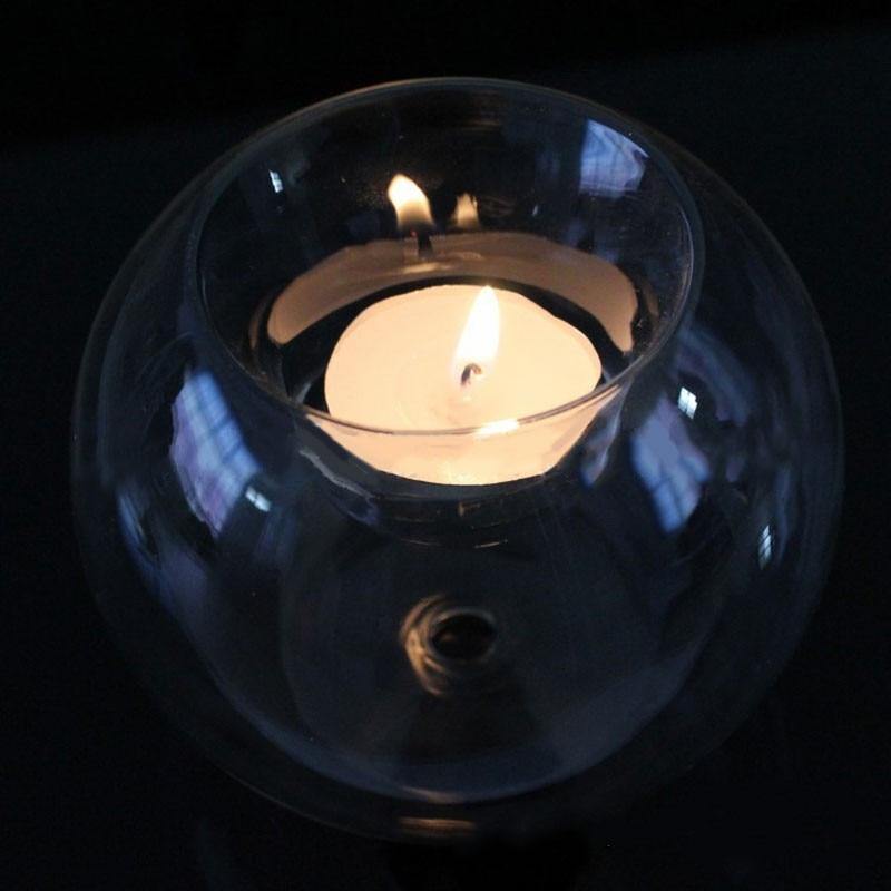 2pcs Crystal Glass Simple Candle Holder