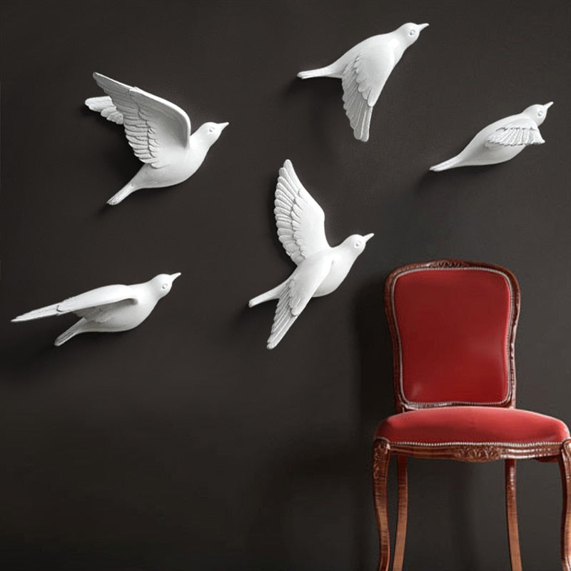 Free Flying Birds Resin Wall Decor