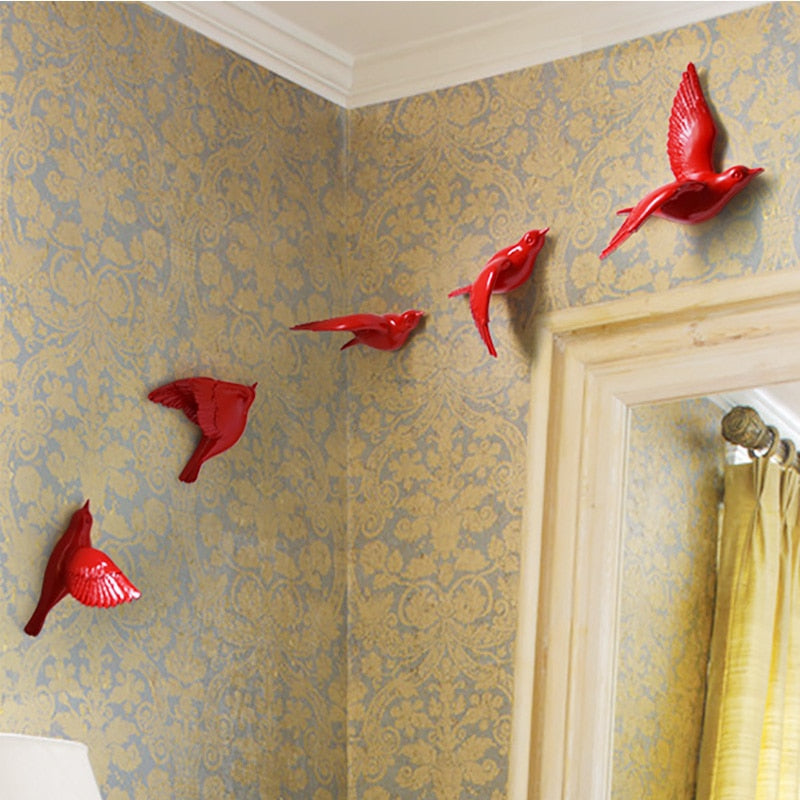 Free Flying Birds Resin Wall Decor