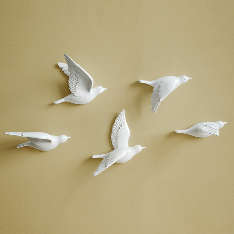 Free Flying Birds Resin Wall Decor