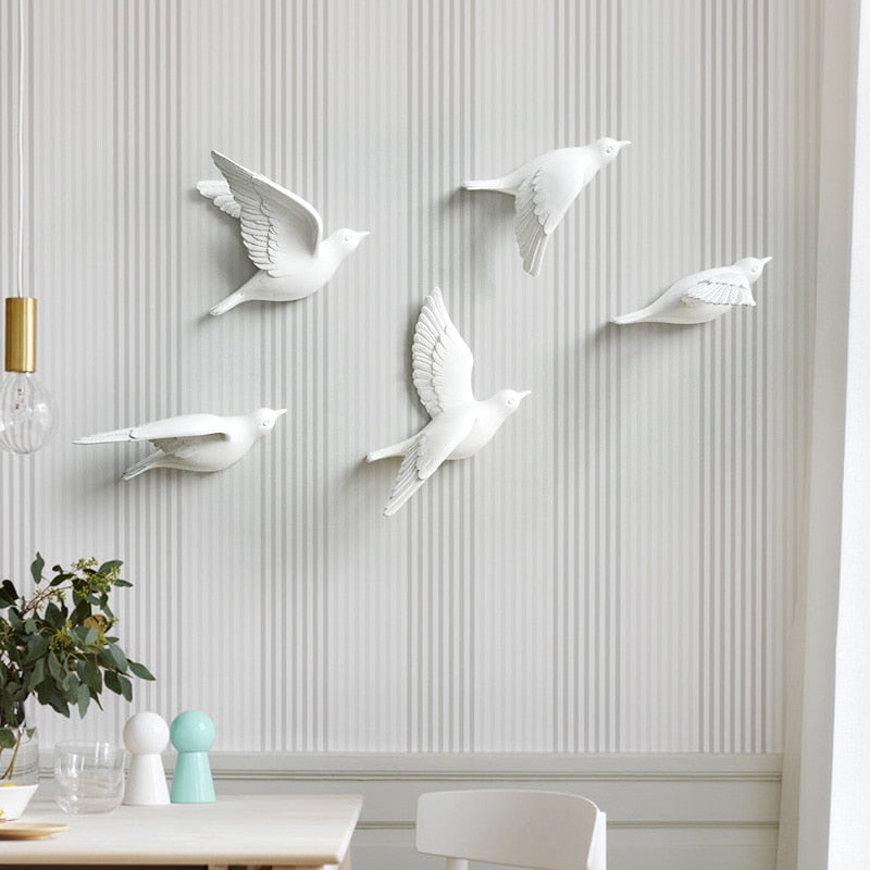 Free Flying Birds Resin Wall Decor