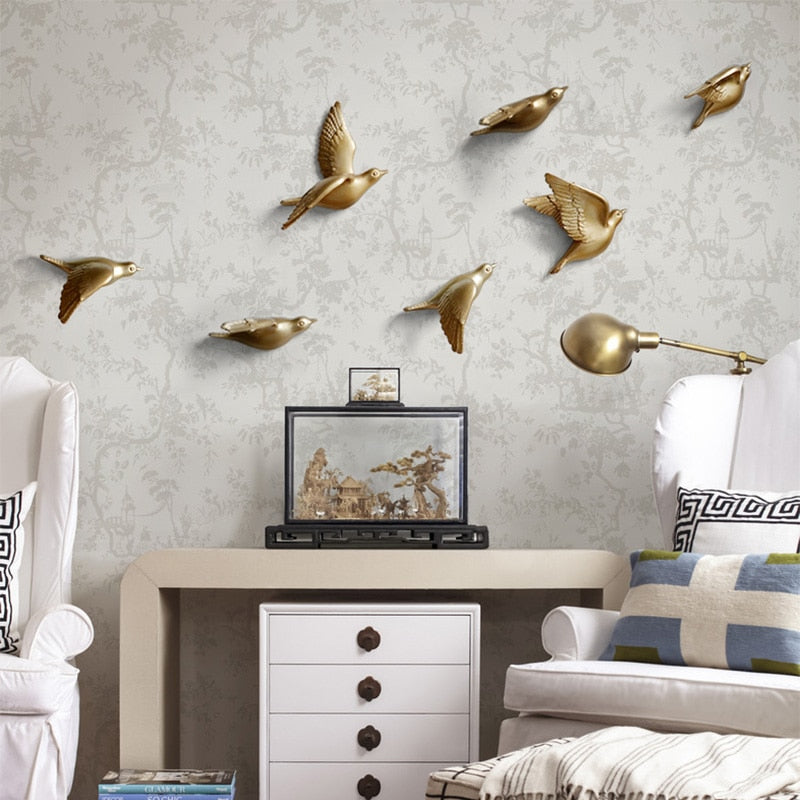 Free Flying Birds Resin Wall Decor