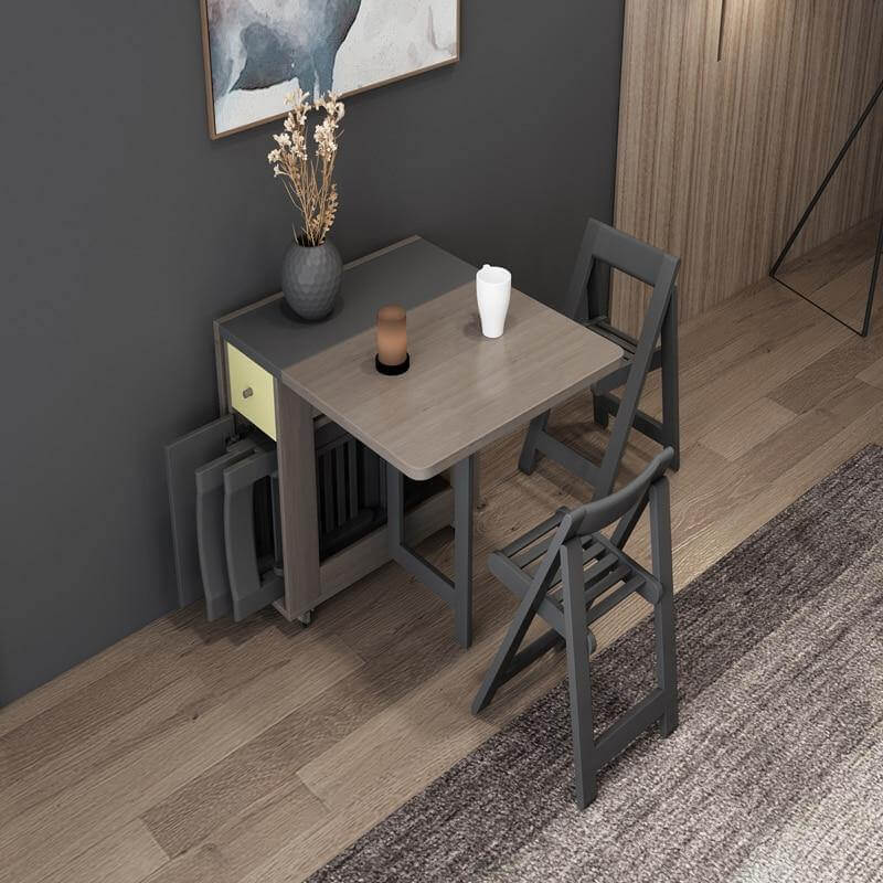 Foldable Elegant Rectangle Dining Table Set