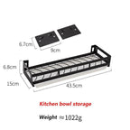 Mat Black No Drill Metal Kitchen Storage